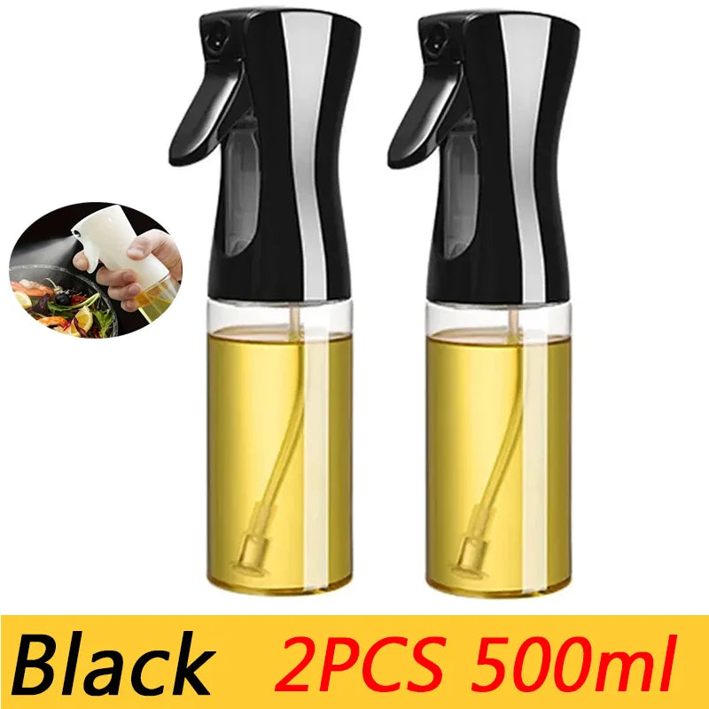 200/300/500m LOil Spray Plastic Household Kitchen Oil Spray Bottle or Oil Brush Nebulizing Mist Filling Cooking Dual Use BBQ