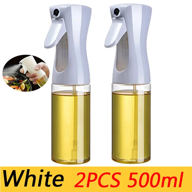 200/300/500m LOil Spray Plastic Household Kitchen Oil Spray Bottle or Oil Brush Nebulizing Mist Filling Cooking Dual Use BBQ
